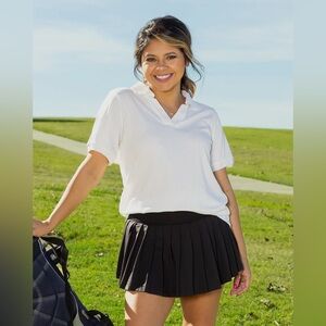 Grace + Emma White Polo Shirt